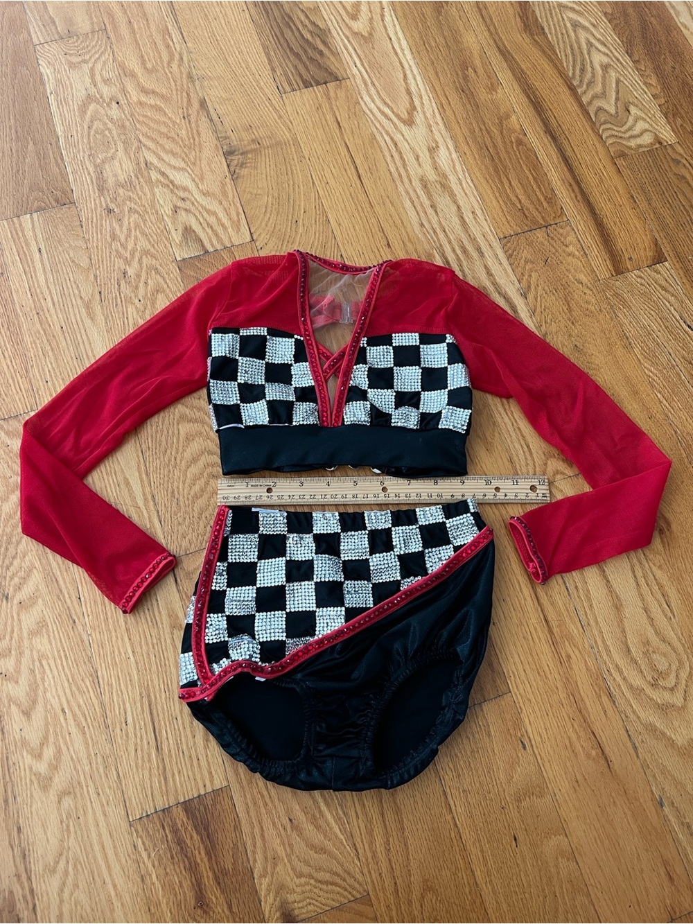 Girls Pumpers Costume Dancewear Gem Rhinestone 2 Piece Glamour Set Size Small